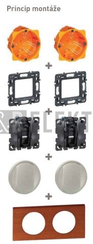 céliane rámeček 4-násobný wenge dřevo typ 69204 legrand