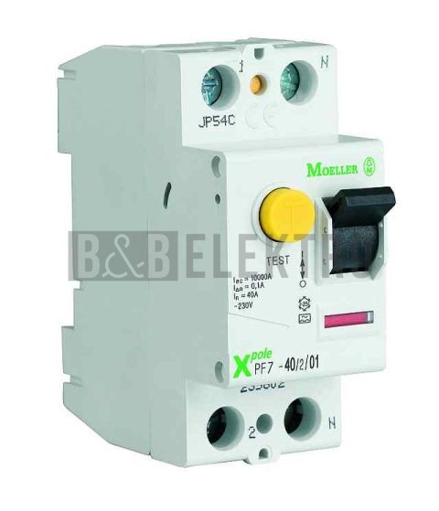 Proudový chránič 40A, PF7- 40/2/003 30mA AC dvoupólový Eaton 263579