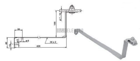 PV 11c Cu podpěra vedení hromosvodního vodiče pod tašky, provedení Cu měď