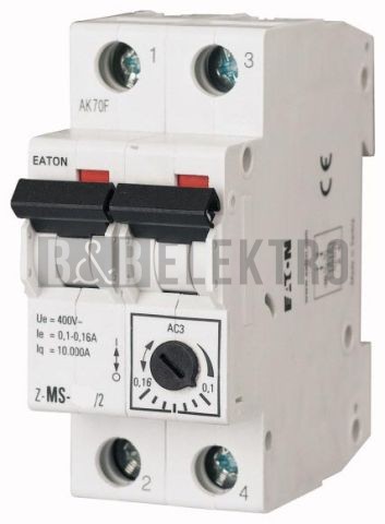 Z-MS-10/2 (6,3A - 10A) motorový spouštěč 2pólový, jističový typ