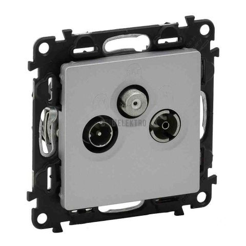 Valena LIFE zásuvka TV-RD-SAT průběžná hliník útlum 1,5dB/14dB typ 753365 legrand