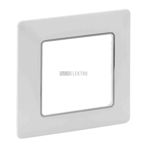 Valena LIFE rámeček jednonásobný bílý s chrom proužkem vodorovný i svislý Legrand 754031