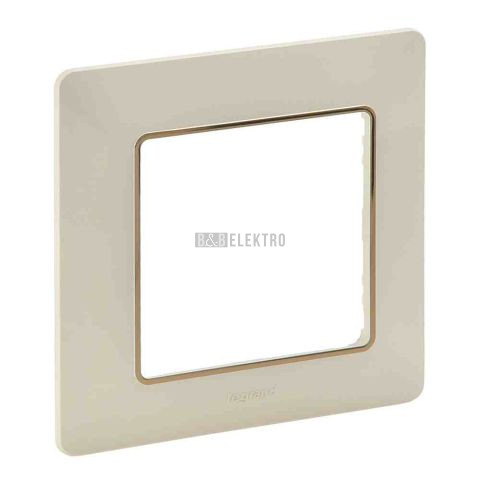 Valena LIFE rámeček jednonásobný béžový se zlatým proužkem vodorovný i svislý Legrand 754061