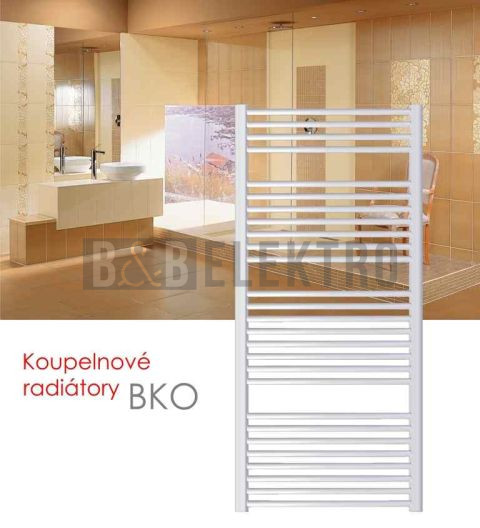 Koupelnový radiátor BKO.ES 60x185 cm, bílý, 700W, elektrický, vidlice se spínačem, ELVL