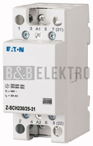 Instalační stykač 25A Z-SCH24/25-40 napětí cívky 24V AC, 4 zapínací kontakty Eaton 248851