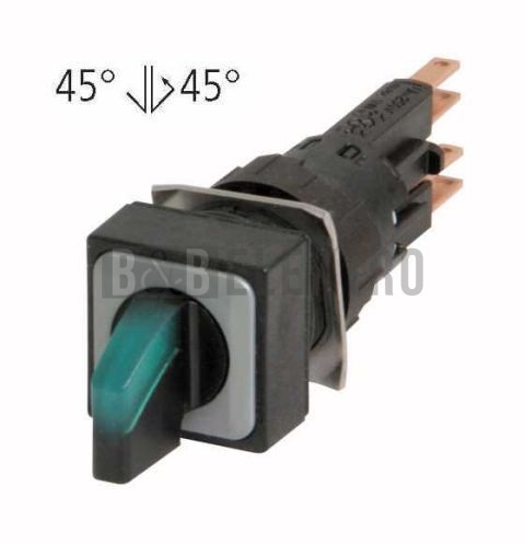 Q18LWK3R1-GN/WB ovládací hlavice přepínače prosvětlená 3poloh.1aretovaná,se žár. zelená