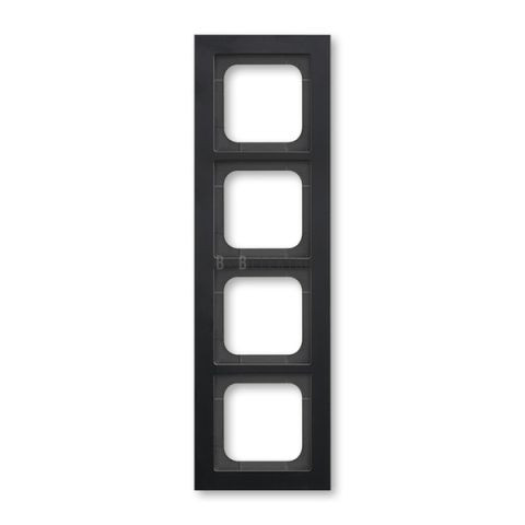 Busch-axcent 2CKA001754A4706 Rámeček čtyřnásobný, pro vodorovnou i svislou montáž, matná černá, ABB