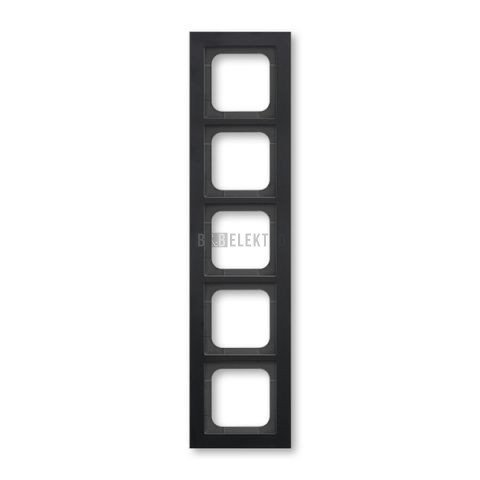 Busch-axcent 2CKA001754A4707 Rámeček pětinásobný, pro vodorovnou i svislou montáž, matná černá, ABB