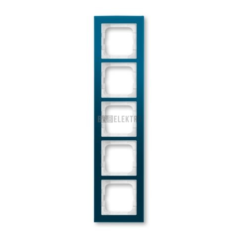 Busch-axcent 2CKA001754A4759 Rámeček pětinásobný, pro vodorovnou i svislou montáž, modré sklo, ABB