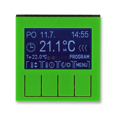 Levit® termostat univerzální programovatelný 3292H-A10301 67 zelená/kouřová černá ABB