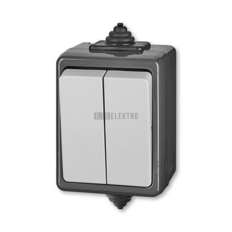 Praktik vypínač č.6+6 3553-52929 S přepínač střídavý dvojitý, IP44, šedá, ABB