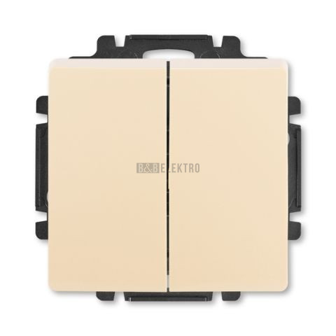 Swing® ovládač (tlačítko) zapínací dvojité řazení č.1/0+1/0, šroubové svorky 3557G-A87340 C1 krémová ABB