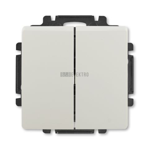 Swing® ovládač (tlačítko) zapínací dvojité řazení č.1/0+1/0, šroubové svorky 3557G-A87340 S1 světle šedá ABB