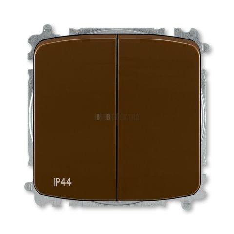 Tango® vypínáč dvojitý schodišťový řazení č.6+6 (6+1) krytí IP44, bezšroubové svorky 3559A-A52940 H hnědá ABB