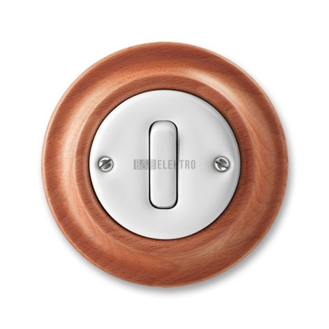 Decento® spínač č.7 křížový 3559K-C07345 52 bílá (porcelán)/přírodní třešeň ABB