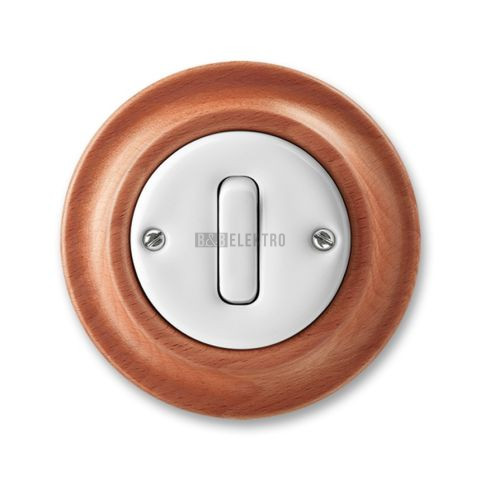 Decento® ovládač č.6/0 (1/0) přepínací se svorkou N 3559K-C86345 52 bílá (porcelán)/přírodní třešeň ABB