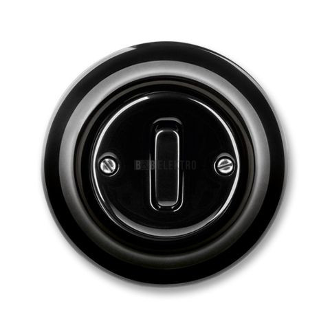 Decento® ovládač č.6/0 (1/0) přepínací se svorkou N 3559K-C86345 N černý porcelánový ABB