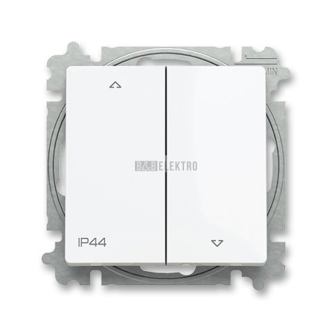 Zoni® ovládač žaluziový s krytem, řazení č.1/0+1/0, krytí IP44 3559T-A88940 500 bílá ABB