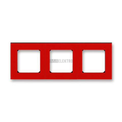 Levit® rámeček trojnásobný, pro vodorovnou i svislou montáž 3901H-A05030 65 červená/kouřově černá ABB