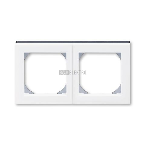 Levit® rámeček dvojnásobný s otvorem 55x55 3901H-A05520 62 bílá/kouřová černá ABB