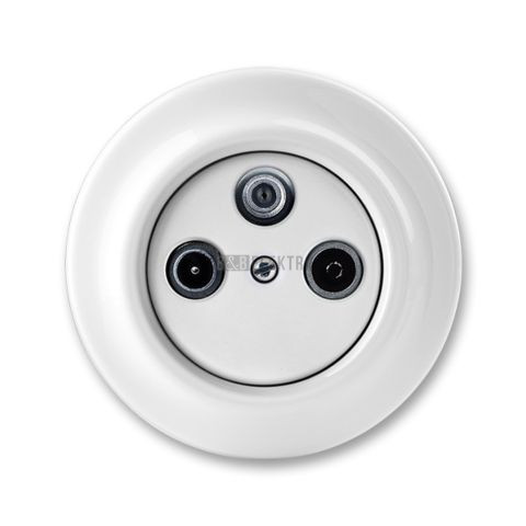 Decento® zásuvka TV+R-SAT koncová 5011K-C00403 bílá porcelánová ABB