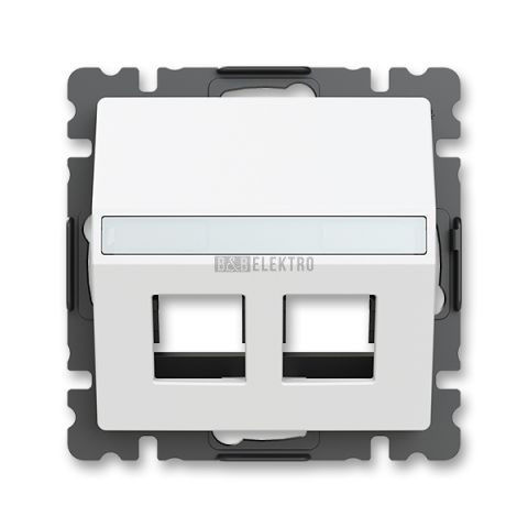 Zoni® kryt zásuvky dvojnásobný komunikační přímé s upevňovacím třmenem  5014T-A00418 240 matná bílá ABB