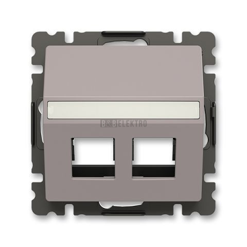 Zoni® kryt zásuvky dvojnásobný komunikační přímé s upevňovacím třmenem  5014T-A00418 244 greige ABB