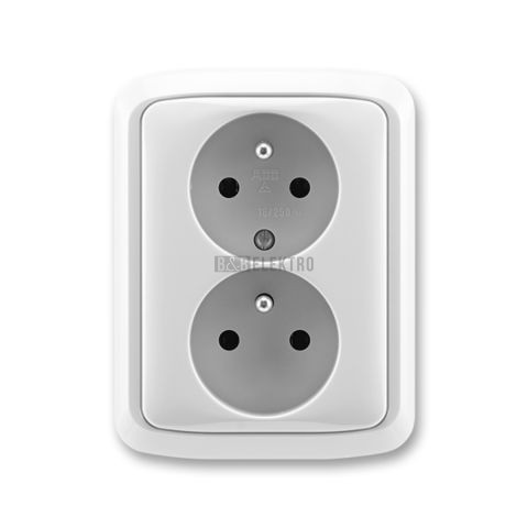 Tango® zásuvka dvojnásobná s ochrannými kolíky, šroubové svorky 5512A-2349 S šedá ABB