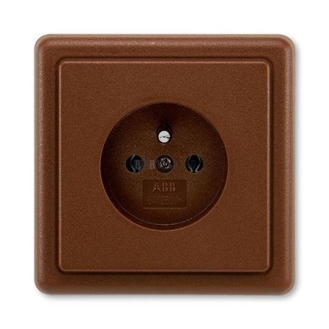 Classic 5517-2389 H3 Zásuvka jednonásobná, s ochr.kolíkem, hnědá, ABB