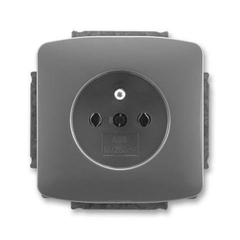 Tango® zásuvka jednonásobná s ochranným kolíkem, šroubové svorky 5518A-A2349 S2 kouřová šedá ABB