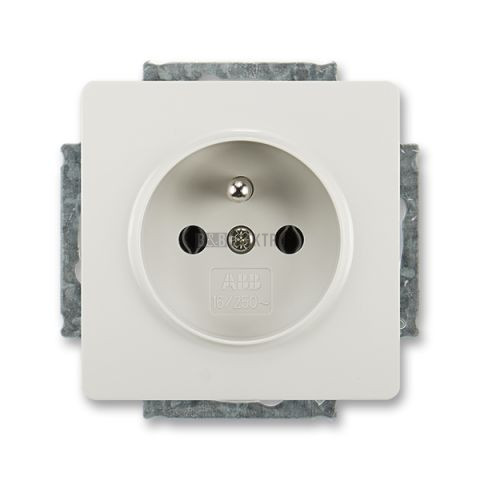 Swing® zásuvka jednonásobná s ochranným kolíkem, šroubové svorky 5518G-A02349 S1 světle šedá ABB