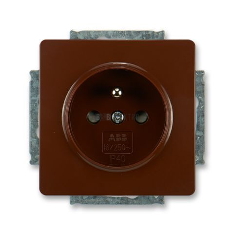 Swing® zásuvka jednonásobná s ochranným kolíkem a clonkami, šroubové svorky 5518G-A02359 H1 hnědá ABB