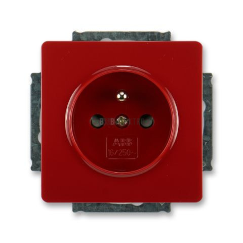 Swing®, Swing®L zásuvka jednonásobná s ochranným kolíkem a clonkami, šroubové svorky 5518G-A02359 R1 karmínová ABB