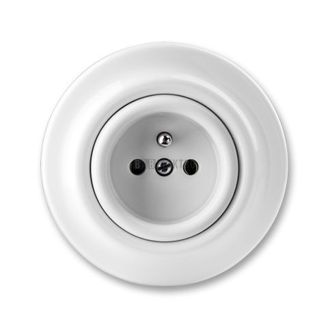Decento® zásuvka jednonásobná s ochranným kolíkem 6619K-C06347 bílá porcelánová ABB