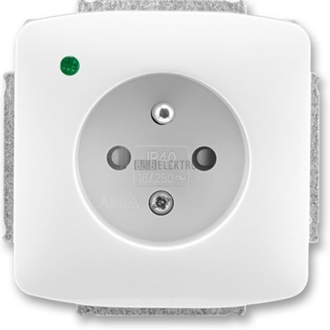 Tango® zásuvka jednonásobná s ochranným kolíkem, se signalizací provozního stavu, šroubové svorky 5588A-A2359B bílá ABB