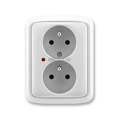 Tango® zásuvka dvojnásobná s ochrannými kolíky, ochranou před přepětím, šroubové svorky 5592A-A2349S šedá ABB