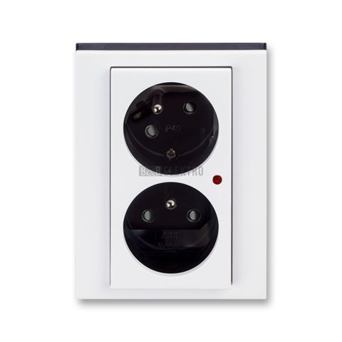 Levit® zásuvka dvojnásobná s ochranou před přepětím 5593H-C02357 62 bílá/kouřová černá ABB