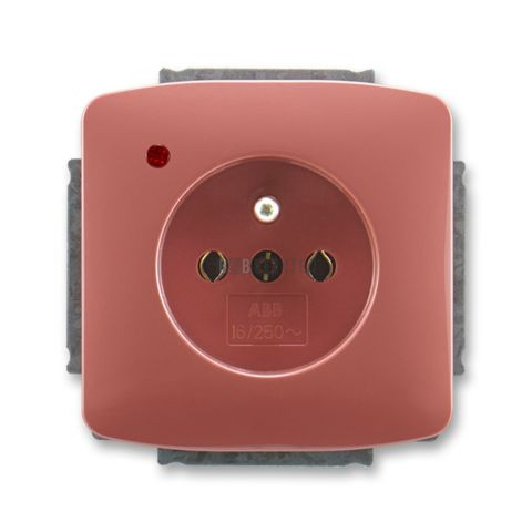 Tango® zásuvka jednonásobná s ochranným kolíkem, ochranou před přepětím, šroubové svorky 5598A-A2349R2 vřesová červená ABB