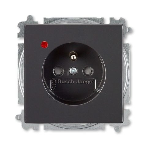 Future® linear, Solo®, Solo® carat, Busch-axcent® zásuvka jednonásobná s ochraným kolíkem a ochranou před přepětím 5599B-A0235781 antracitová ABB