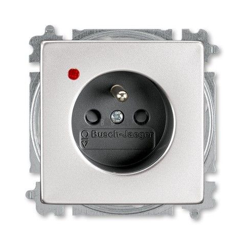 Future® linear zásuvka jednonásobná s ochranným kolíkem a ochranou před přepětím 5599B-A02357866 ušlechtilá ocel ABB