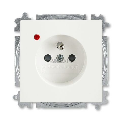 Future® linear, Busch-axcent® zásuvka jednonásobná s ochranným kolíkem a ochranou před přepětím 5599B-A02357884 mechová bílá ABB