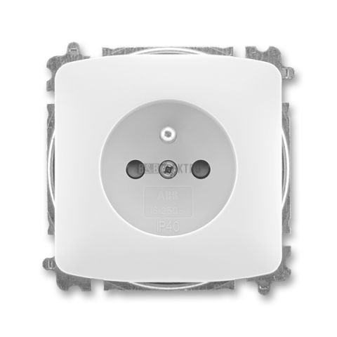 Tango® zásuvka jednonásobná s ochranným kolíkem, clonkami, bezšroubové svorky 6619A-A06357 B bílá ABB