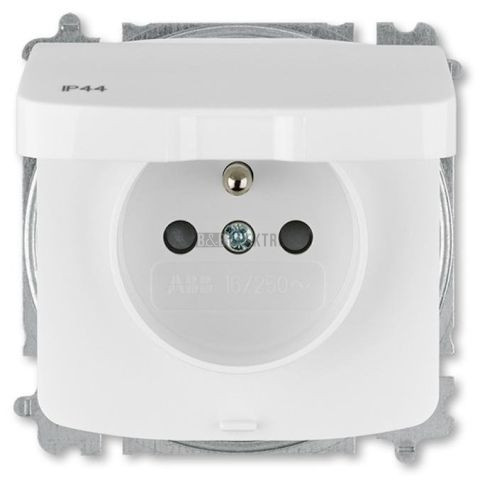 Tango® zásuvka jednonásobná s ochranným kolíkem, clonkami, krytí IP44 bezšroubové svorky 6619A-A06997 B bílá ABB