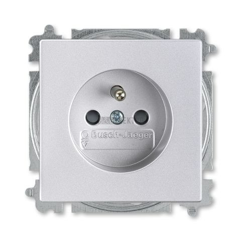 Future® linear zásuvka jednonásobná s ochranným kolíkem a clonkami 6619B-A0635783 hliníková stříbrná ABB