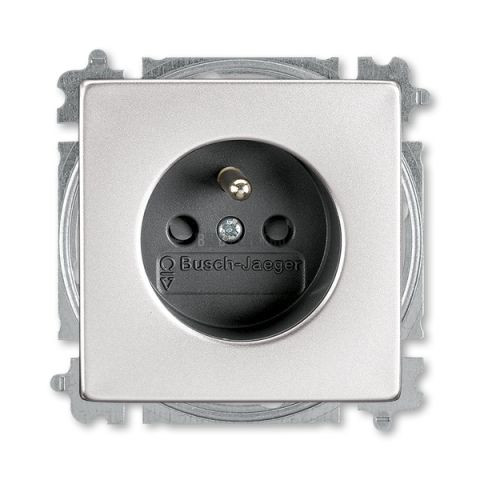 Future® linear zásuvka jednonásobná s ochranným kolíkem a clonkami 6619B-A06357866 ušlechtilá ocel ABB