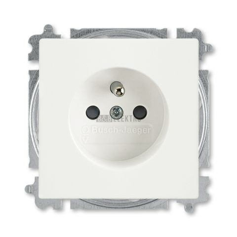 Future® linear zásuvka jednonásobná s ochranným kolíkem a clonkami 6619B-A06357884 mechová bílá ABB