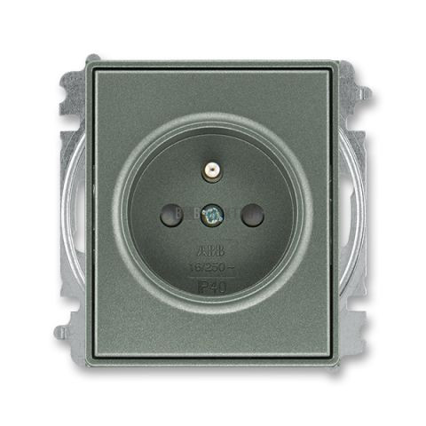 Time®, Time® Arbo zásuvka jednonásobná s ochranným kolíkem a clonkami 6619E-A06357 34 antracitová ABB