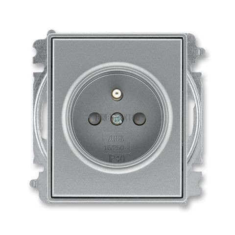 Time®, Time® Arbo zásuvka jednonásobná s ochranným kolíkem a clonkami 6619E-A06357 36 ocelová ABB