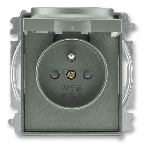 Time®, Time® Arbo zásuvka jednonásobná ochranným kolíkem, clonkami a víčkem 6619E-A06397 34 antracitová ABB