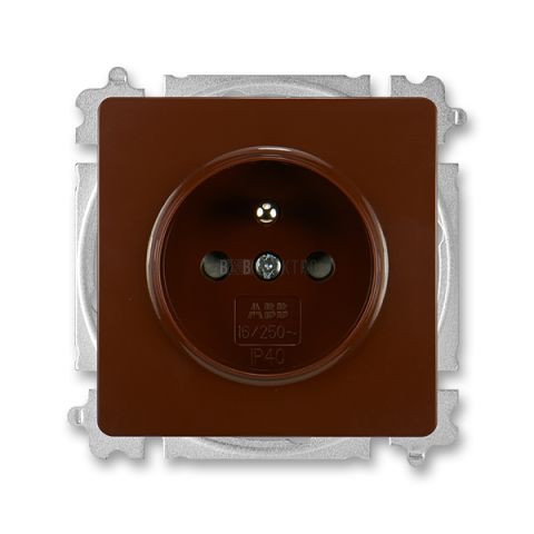 Swing® zásuvka jednonásobná s clonkami, bezšroubové svorky 6619G-A06357 H1 hnědá ABB